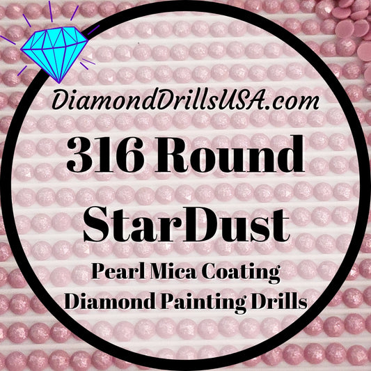 316 StarDust ROUND Pearl Mica Dust 5D Diamond Painting Drills Pixie Fairy DMC 316 Medium Antique Mauve