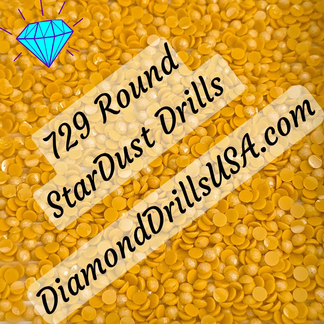 729 StarDust ROUND Pearl Mica Dust 5D Diamond Painting Drills Pixie Fairy DMC 729 Medium Old Gold Yellow