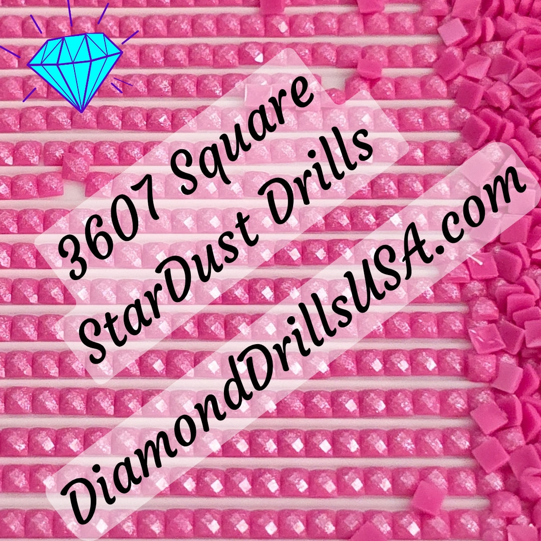 3607 StarDust SQUARE Pearl Mica Dust 5D Diamond Painting Drills Pixie Fairy DMC 3607 Light Plum Pink
