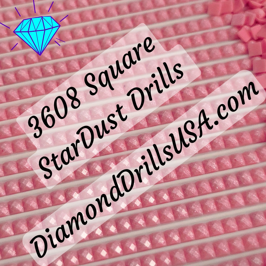 3608 StarDust SQUARE Pearl Mica Dust 5D Diamond Painting Drills Pixie Fairy DMC 3608 Very Light Plum Pink