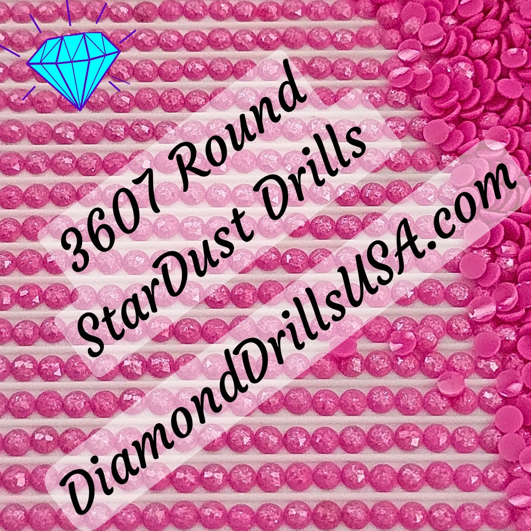 3607 StarDust ROUND Pearl Mica Dust 5D Diamond Painting Drills Pixie Fairy DMC 3607 Light Plum Pink