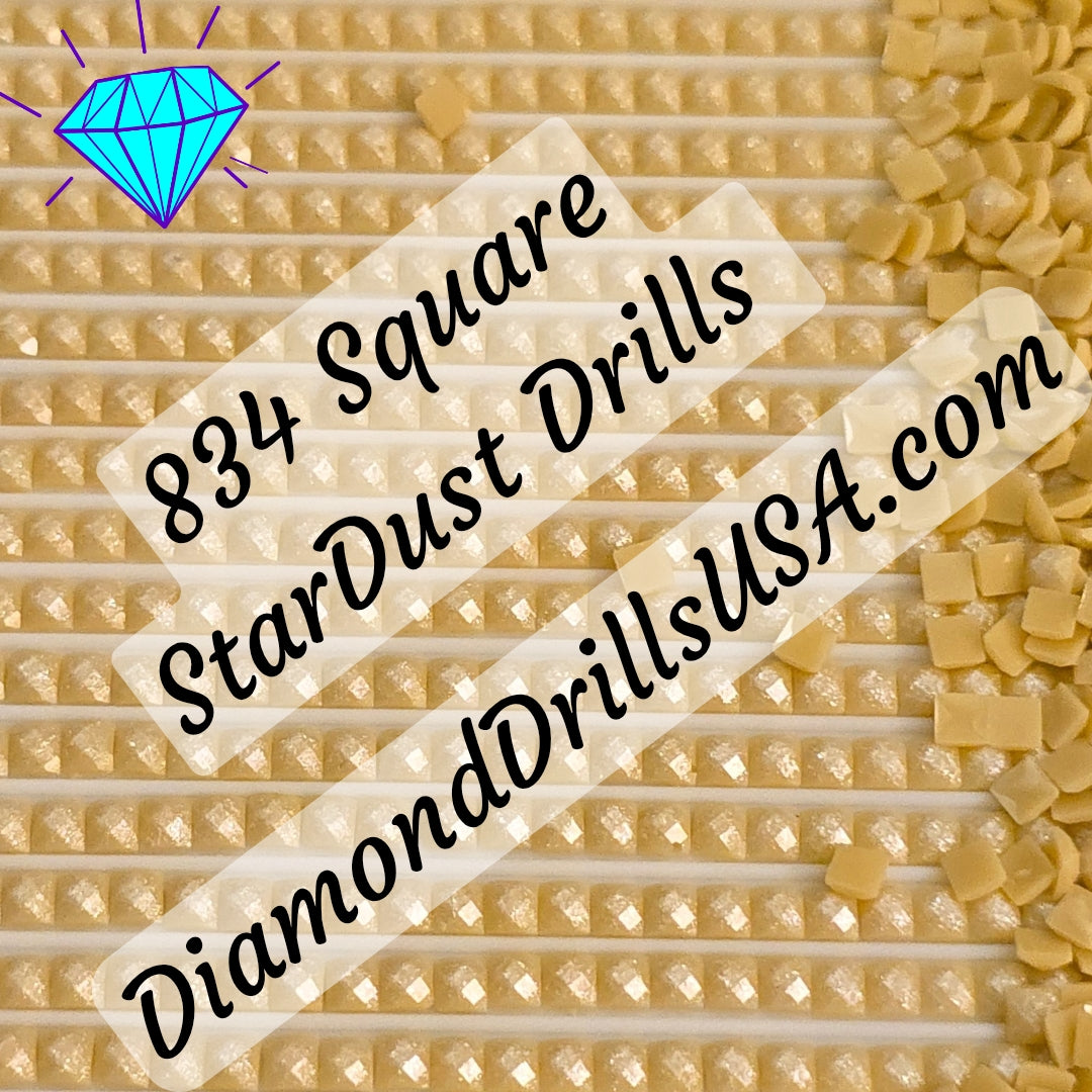834 StarDust SQUARE Pearl Mica Dust 5D Diamond Painting Drills Pixie Fairy DMC 834 Very Light Golden Olive Yellow