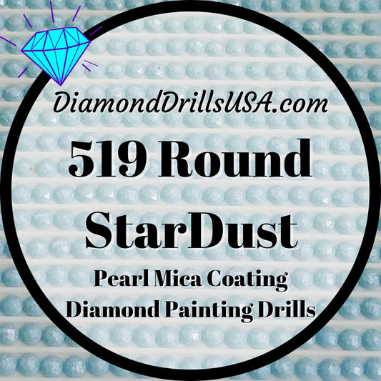 519 StarDust ROUND Pearl Mica Dust 5D Diamond Painting Drills Pixie Fairy DMC 519 Sky Blue