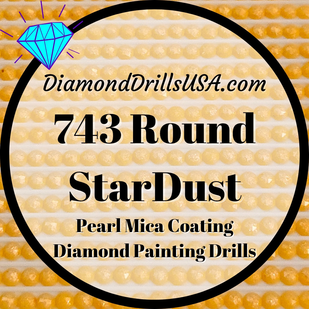 743 StarDust ROUND Pearl Mica Dust 5D Diamond Painting Drills Pixie Fairy DMC 743 Pale Yellow