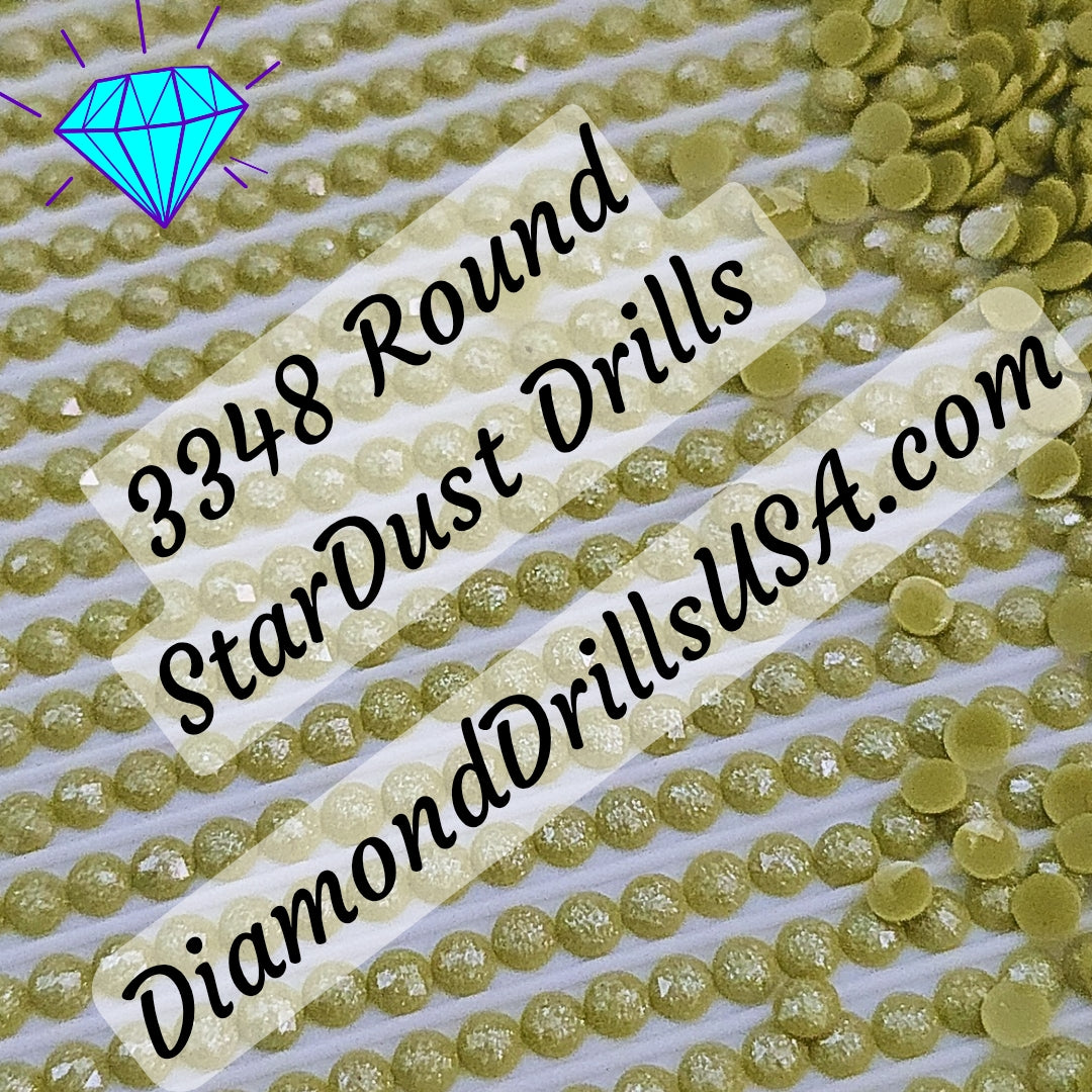 3348 StarDust ROUND Pearl Mica Dust 5D Diamond Painting Drills Pixie Fairy DMC 3348 Light Yellow Green