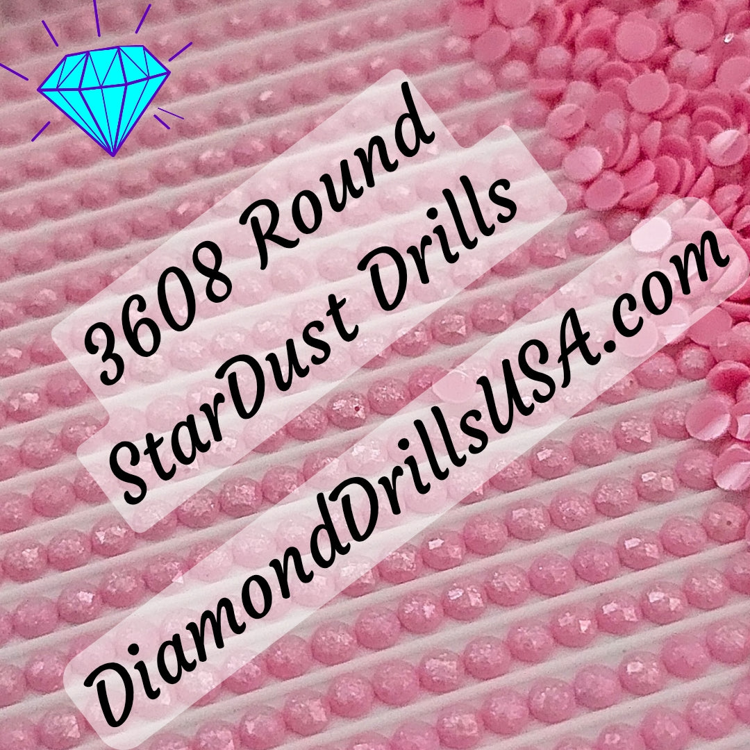 3608 StarDust ROUND Pearl Mica Dust 5D Diamond Painting Drills Pixie Fairy DMC 3608 Very Light Plum Pink