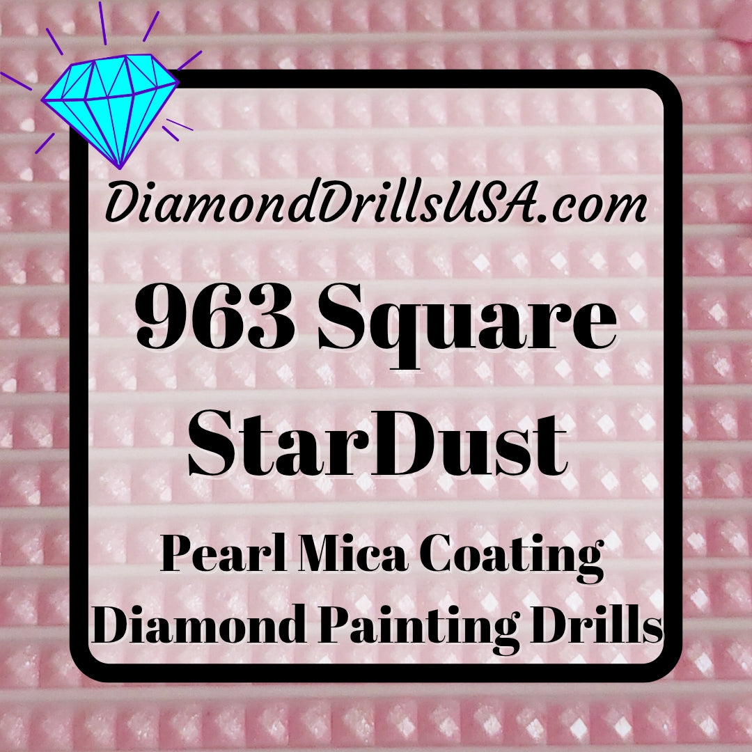 963 StarDust SQUARE Pearl Mica Dust 5D Diamond Painting Drills Pixie Fairy DMC 963 Ultra Very Light Dusty Rose Pink