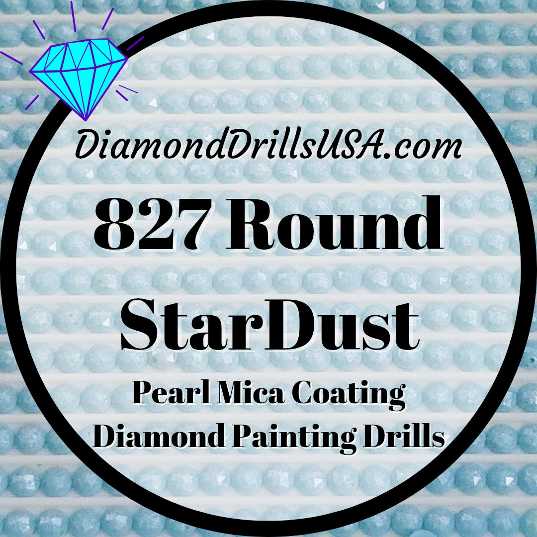 827 StarDust ROUND Pearl Mica Dust 5D Diamond Painting Drills Pixie Fairy DMC 827 Very Light Blue