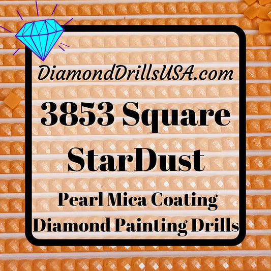 3853 StarDust SQUARE Pearl Mica Dust 5D Diamond Painting Drills Pixie Fairy DMC 3853 Dark Autumn Gold