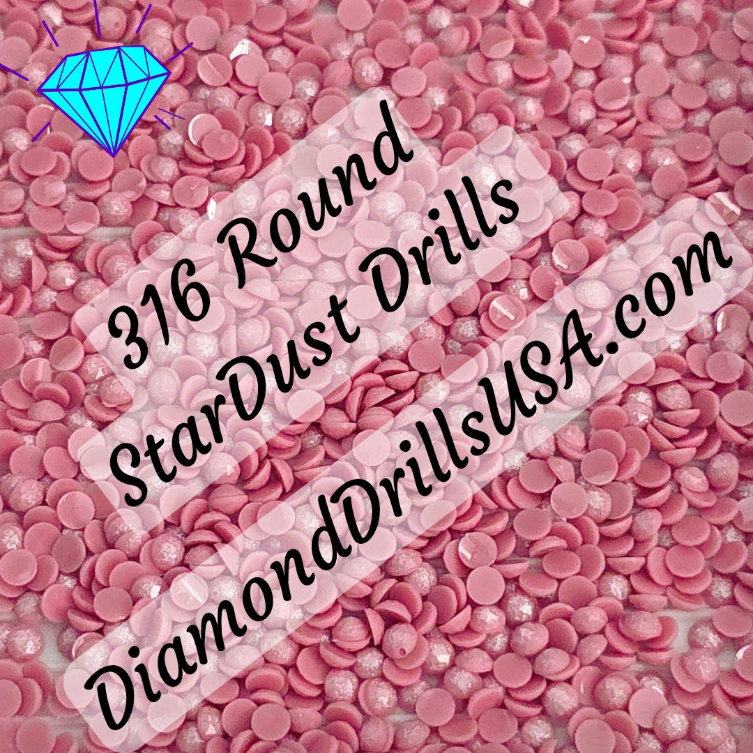 316 StarDust ROUND Pearl Mica Dust 5D Diamond Painting Drills Pixie Fairy DMC 316 Medium Antique Mauve