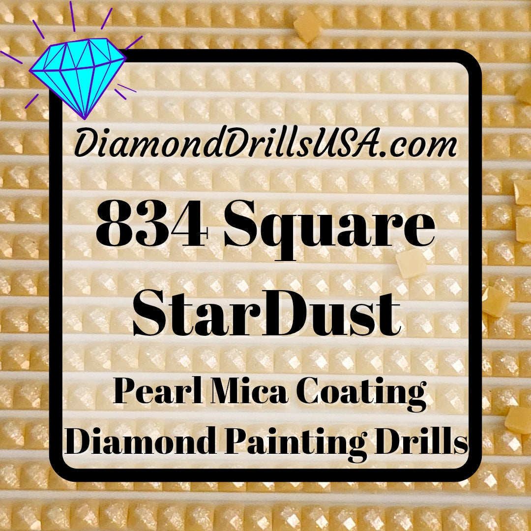 834 StarDust SQUARE Pearl Mica Dust 5D Diamond Painting Drills Pixie Fairy DMC 834 Very Light Golden Olive Yellow