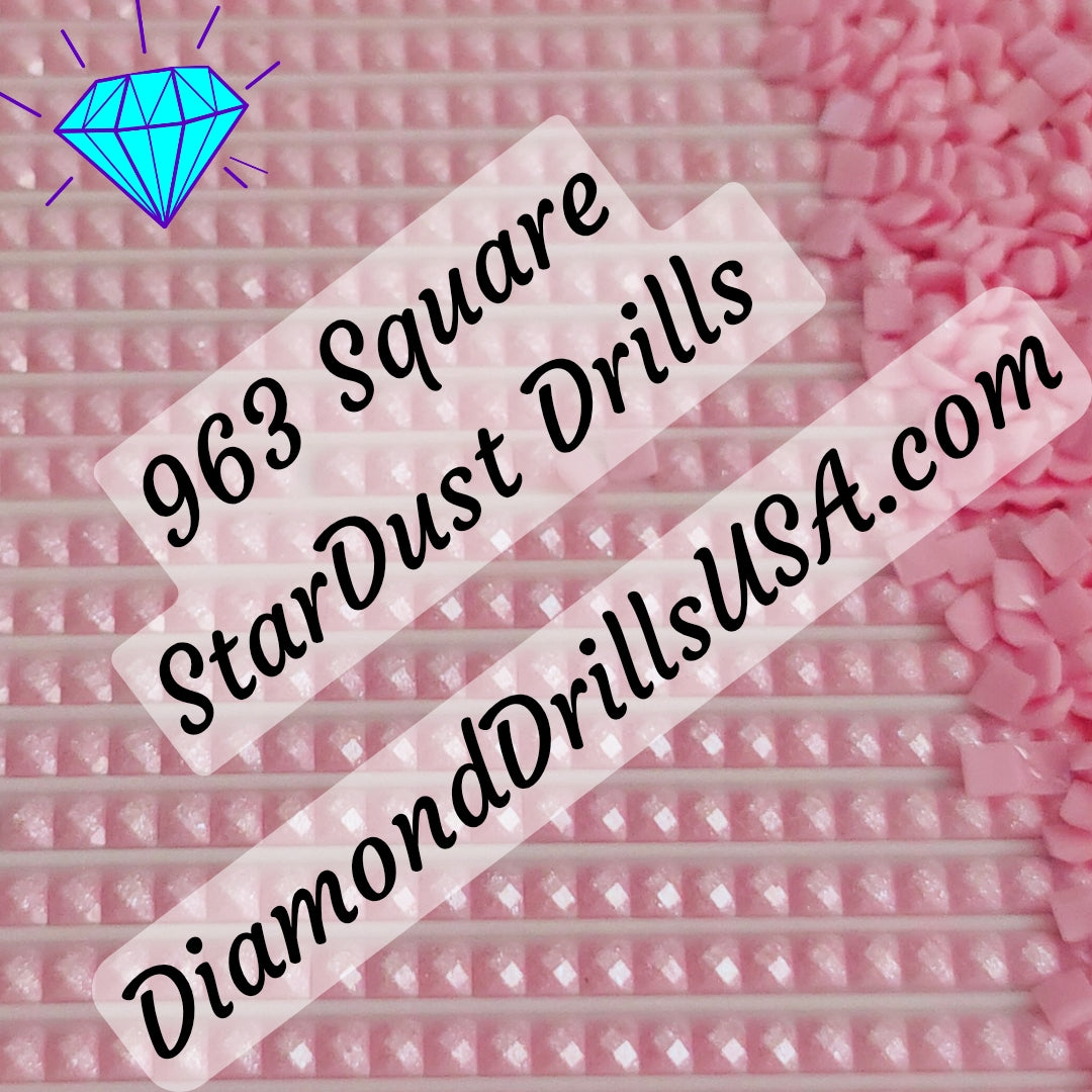 963 StarDust SQUARE Pearl Mica Dust 5D Diamond Painting Drills Pixie Fairy DMC 963 Ultra Very Light Dusty Rose Pink
