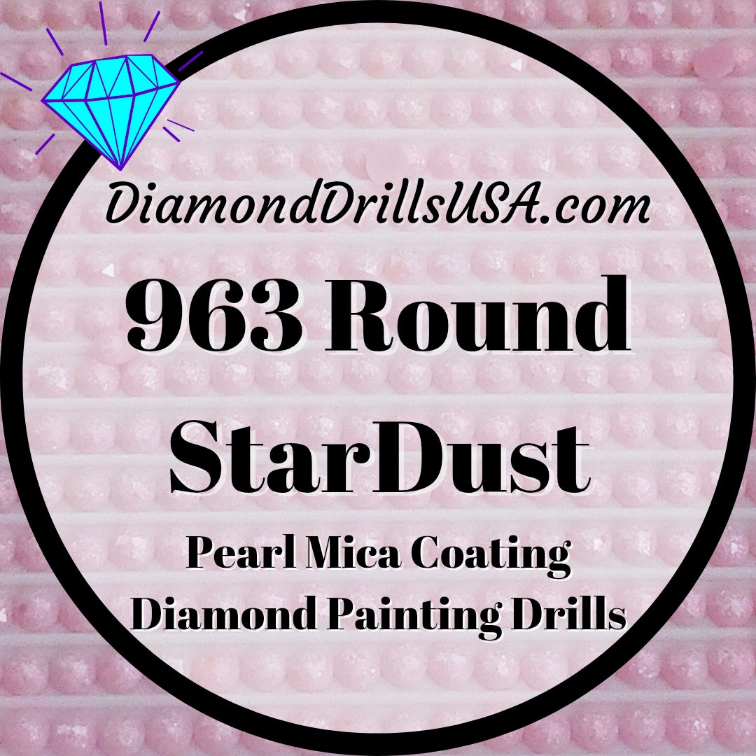 963 StarDust ROUND Pearl Mica Dust 5D Diamond Painting Drills Pixie Fairy DMC 963 Ultra Very Light Dusty Rose Pink