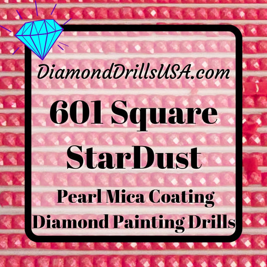 601 StarDust SQUARE Pearl Mica Dust 5D Diamond Painting Drills Pixie Fairy DMC 601 Dark Cranberry Red Pink