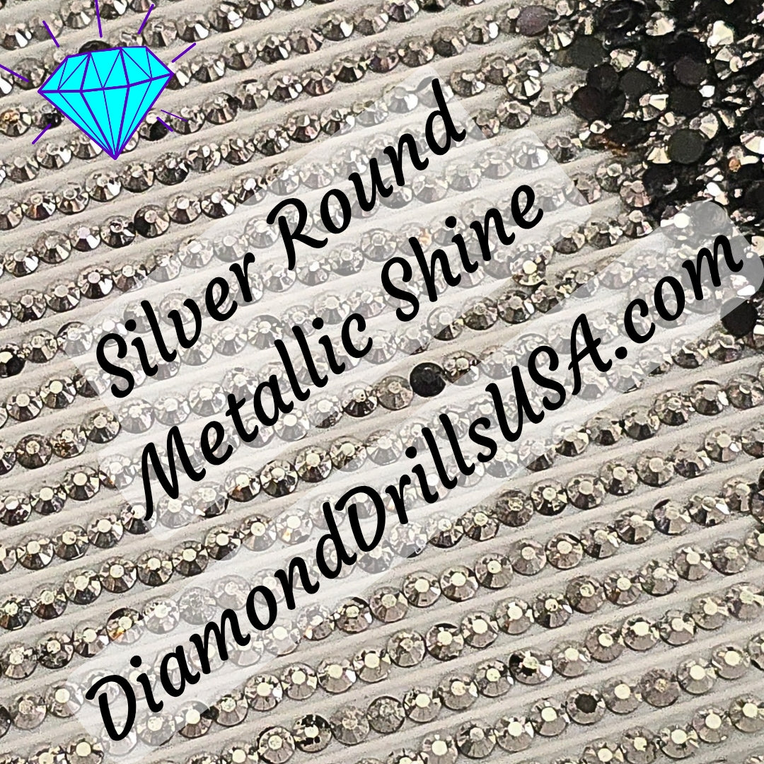 Metallic Silver ROUND Diamond Painting Drills Metal Finish Gray 32 Bulk