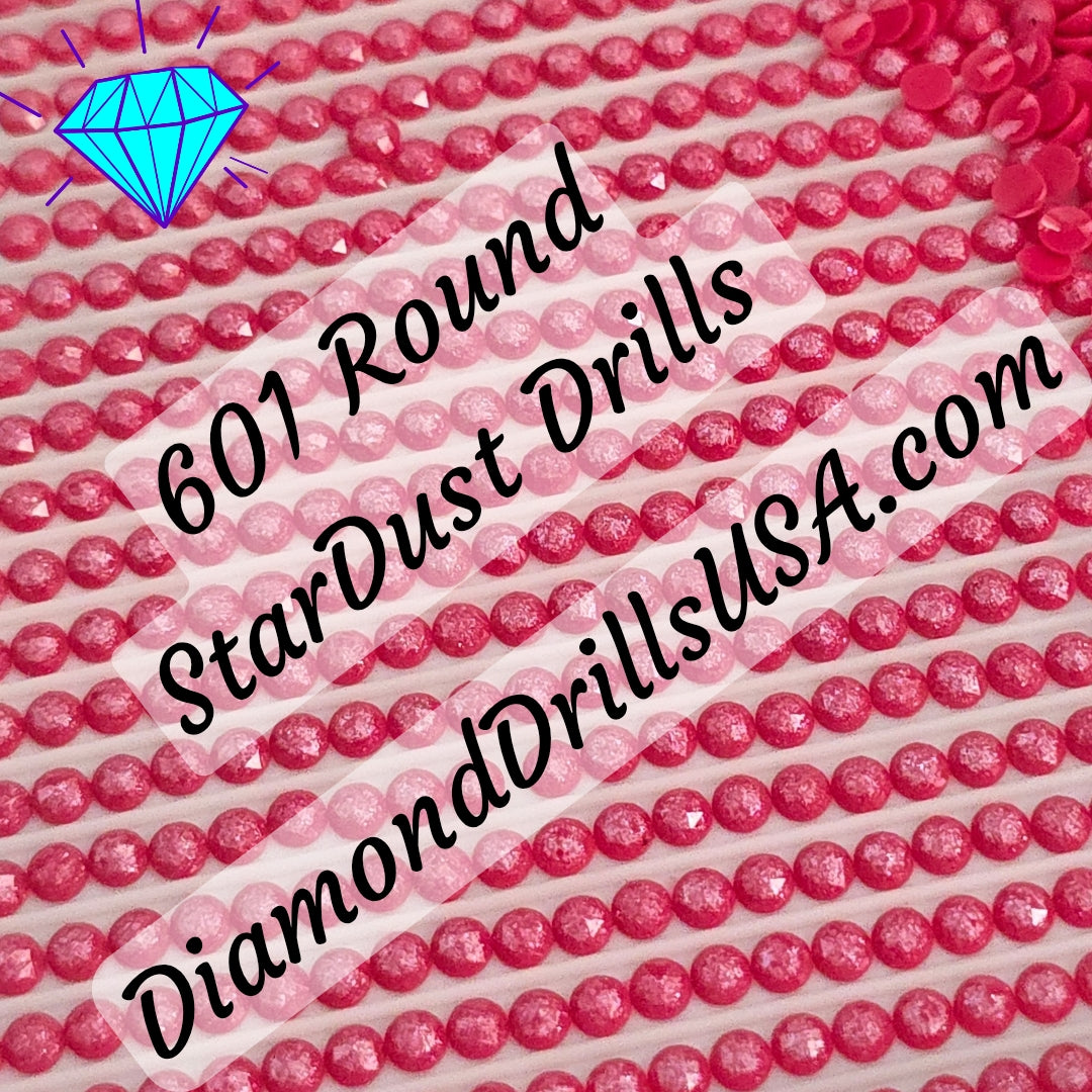 601 StarDust ROUND Pearl Mica Dust 5D Diamond Painting Drills Pixie Fairy DMC 601 Dark Cranberry Red Pink