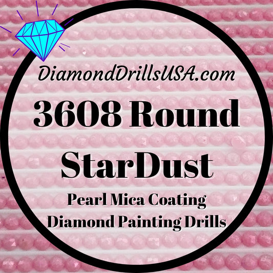 3608 StarDust ROUND Pearl Mica Dust 5D Diamond Painting Drills Pixie Fairy DMC 3608 Very Light Plum Pink