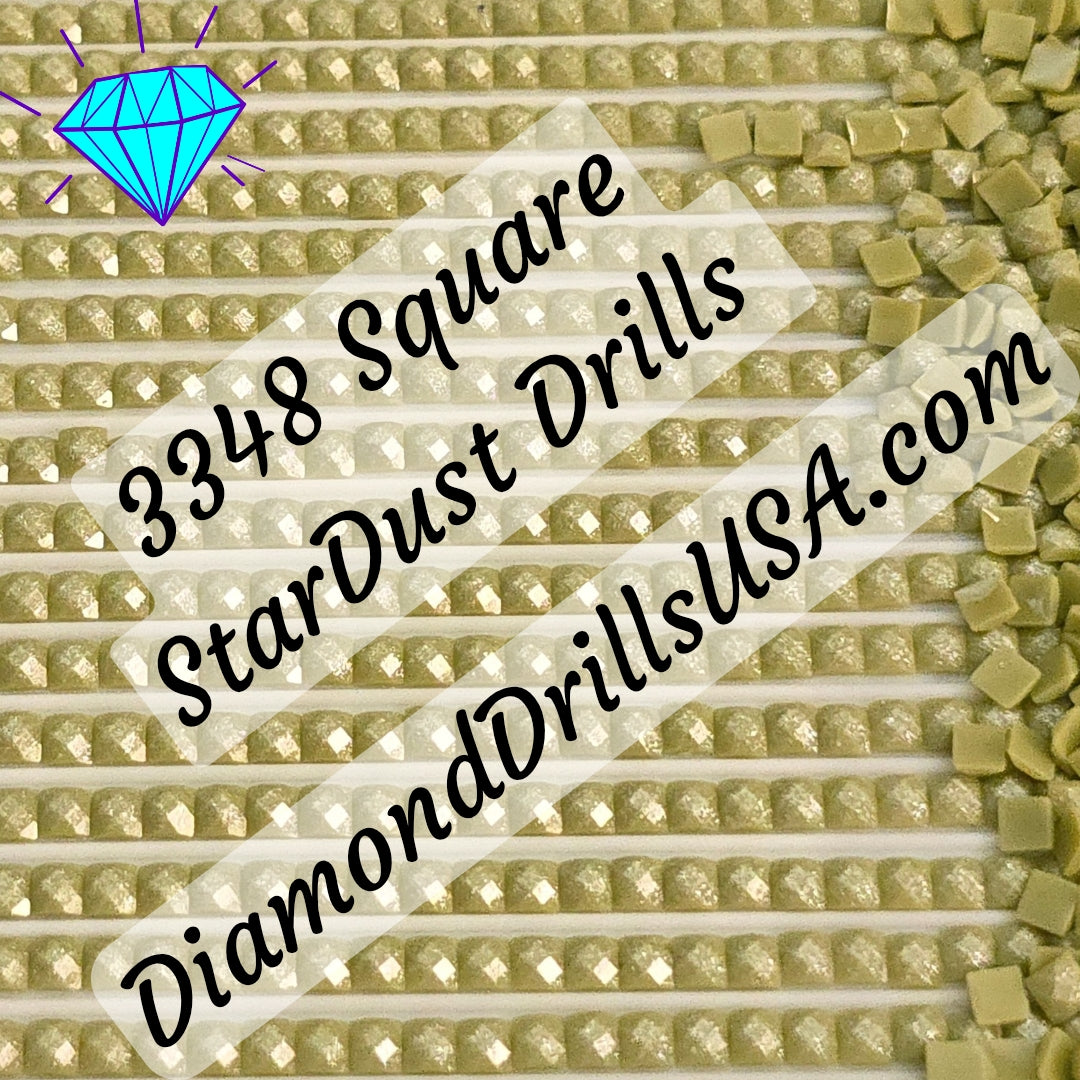 3348 StarDust SQUARE Pearl Mica Dust 5D Diamond Painting Drills Pixie Fairy DMC 3348 Light Yellow Green