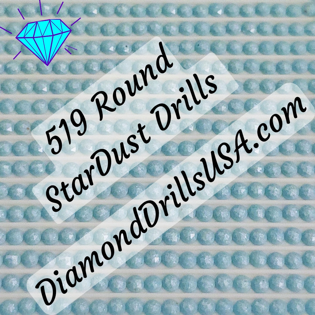 519 StarDust ROUND Pearl Mica Dust 5D Diamond Painting Drills Pixie Fairy DMC 519 Sky Blue
