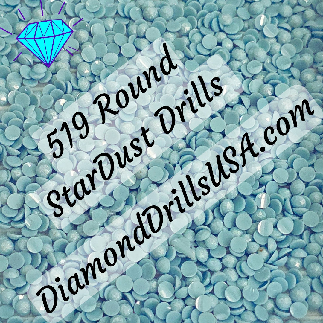 519 StarDust ROUND Pearl Mica Dust 5D Diamond Painting Drills Pixie Fairy DMC 519 Sky Blue