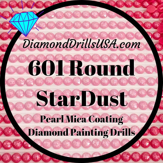 601 StarDust ROUND Pearl Mica Dust 5D Diamond Painting Drills Pixie Fairy DMC 601 Dark Cranberry Red Pink