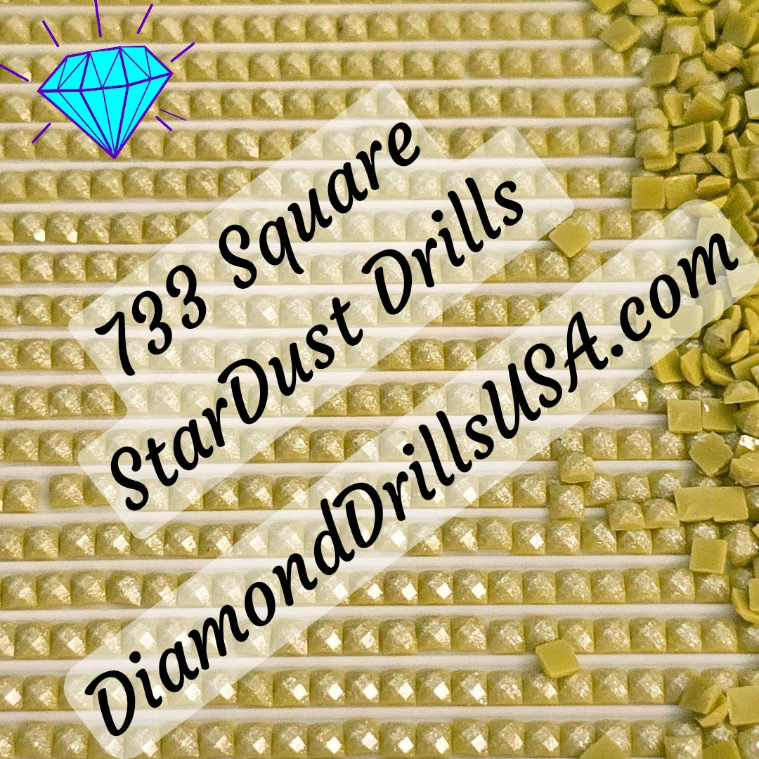 733 StarDust SQUARE Pearl Mica Dust 5D Diamond Painting Drills Pixie Fairy DMC 733 Medium Olive Green