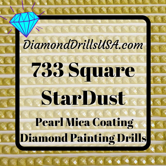 733 StarDust SQUARE Pearl Mica Dust 5D Diamond Painting Drills Pixie Fairy DMC 733 Medium Olive Green