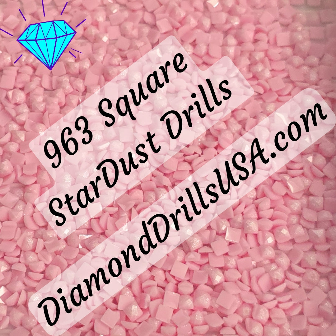 963 StarDust SQUARE Pearl Mica Dust 5D Diamond Painting Drills Pixie Fairy DMC 963 Ultra Very Light Dusty Rose Pink