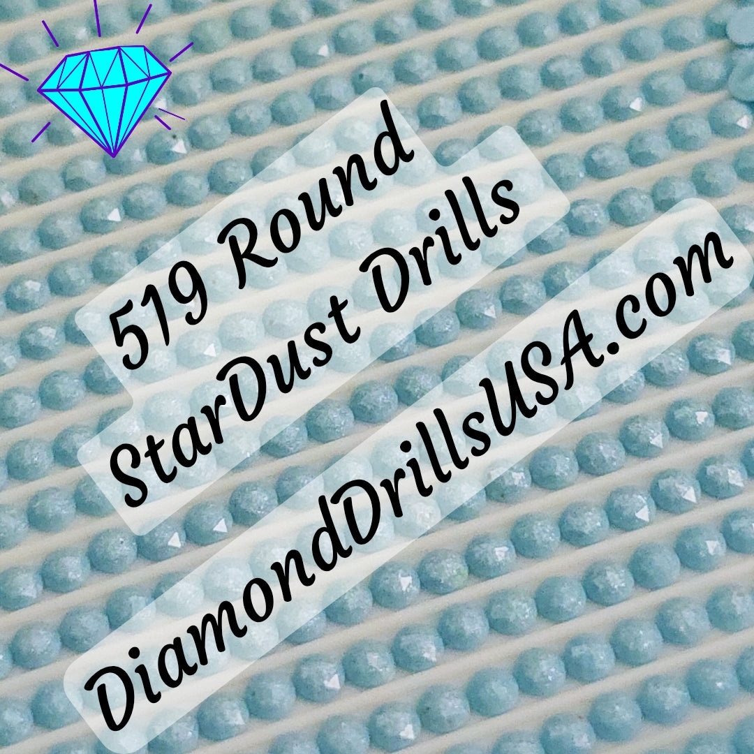 519 StarDust ROUND Pearl Mica Dust 5D Diamond Painting Drills Pixie Fairy DMC 519 Sky Blue