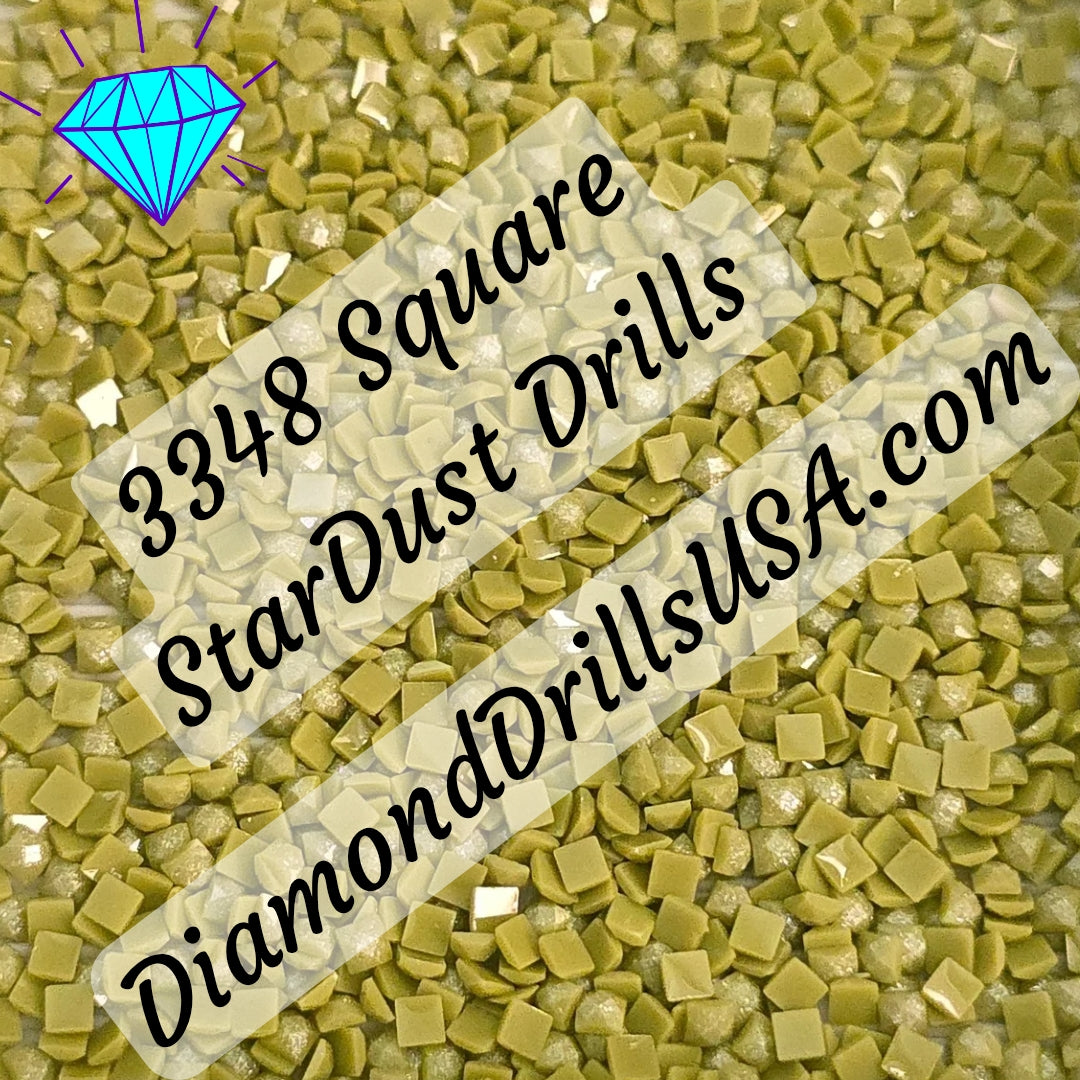 3348 StarDust SQUARE Pearl Mica Dust 5D Diamond Painting Drills Pixie Fairy DMC 3348 Light Yellow Green
