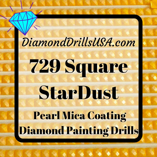 729 StarDust SQUARE Pearl Mica Dust 5D Diamond Painting Drills Pixie Fairy DMC 729 Medium Old Gold Yellow