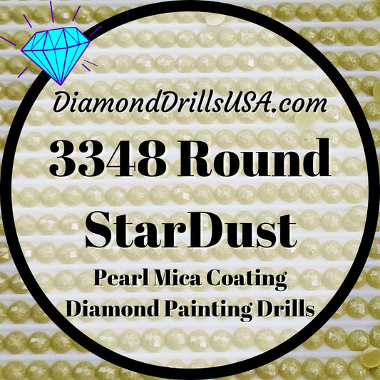 3348 StarDust ROUND Pearl Mica Dust 5D Diamond Painting Drills Pixie Fairy DMC 3348 Light Yellow Green