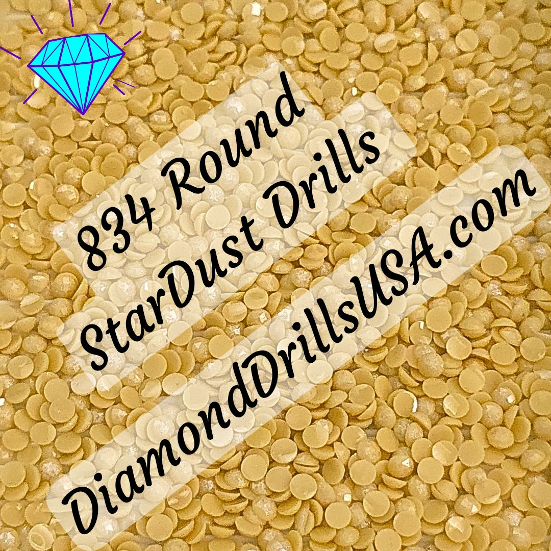 834 StarDust ROUND Pearl Mica Dust 5D Diamond Painting Drills Pixie Fairy DMC 834 Very Light Golden Olive Yellow