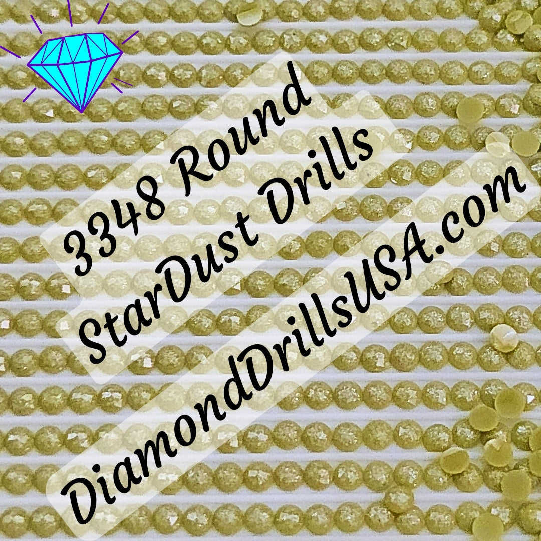 3348 StarDust ROUND Pearl Mica Dust 5D Diamond Painting Drills Pixie Fairy DMC 3348 Light Yellow Green
