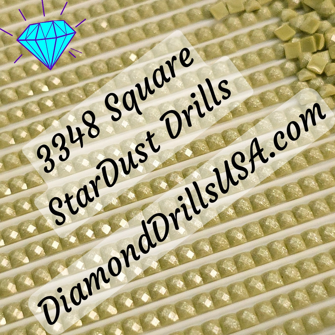 3348 StarDust SQUARE Pearl Mica Dust 5D Diamond Painting Drills Pixie Fairy DMC 3348 Light Yellow Green