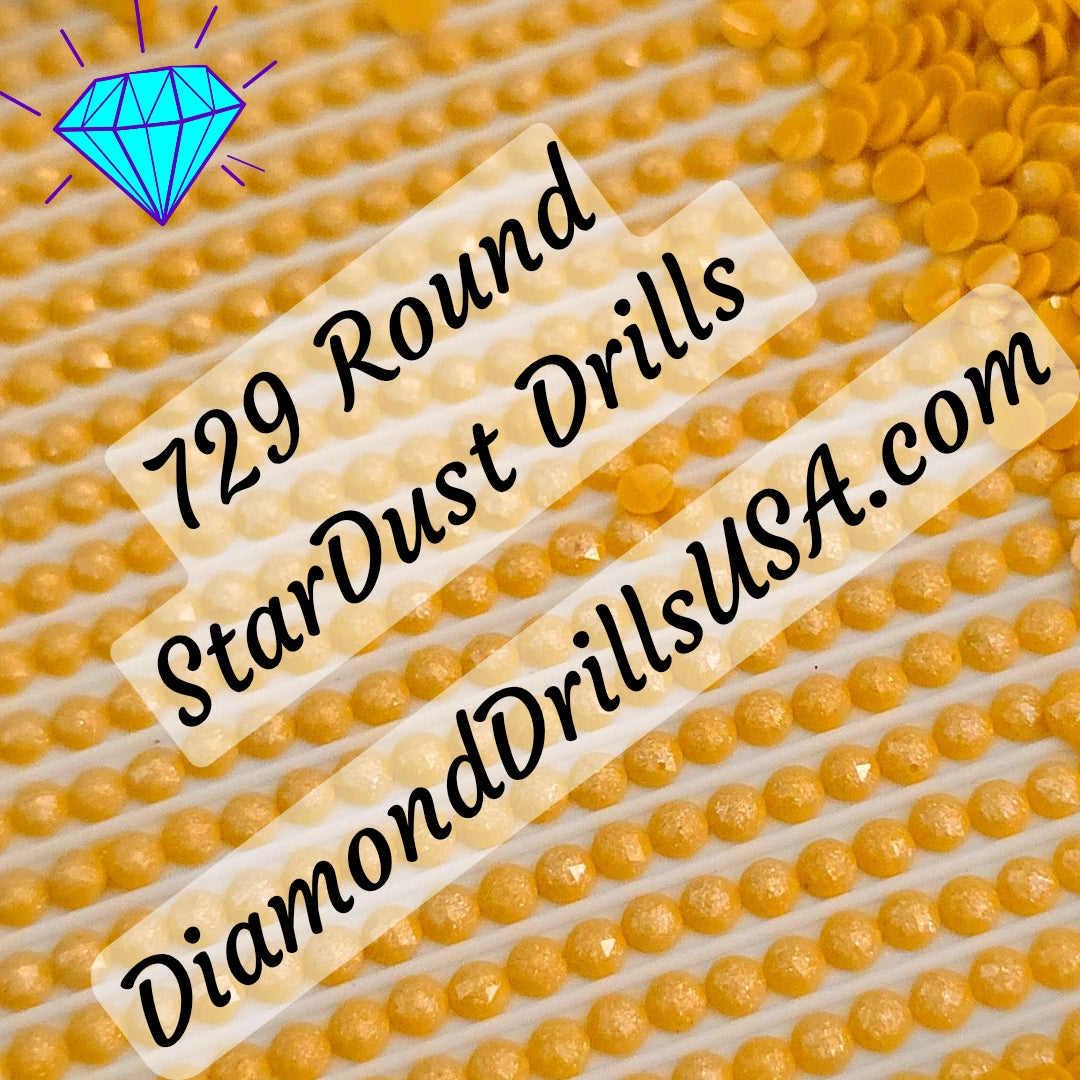729 StarDust ROUND Pearl Mica Dust 5D Diamond Painting Drills Pixie Fairy DMC 729 Medium Old Gold Yellow