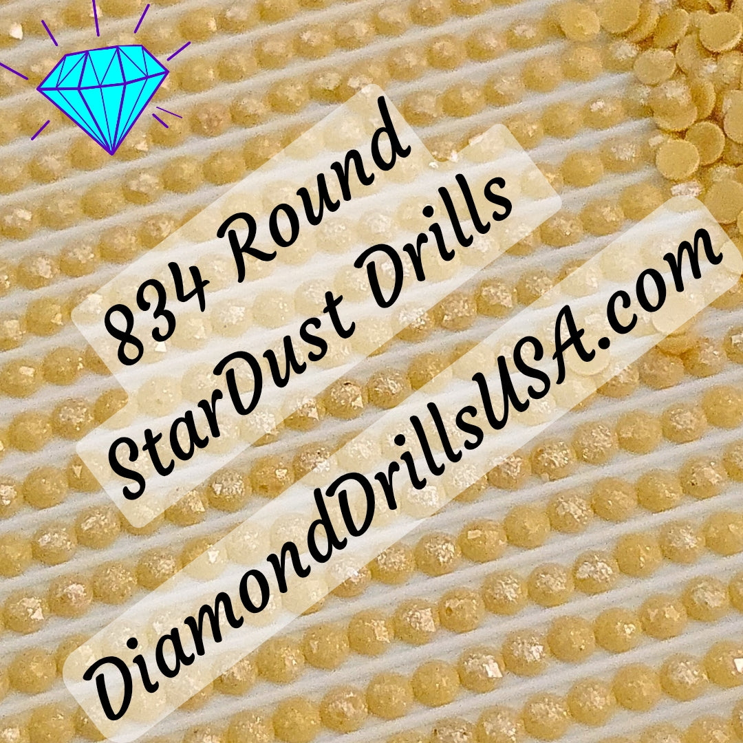 834 StarDust ROUND Pearl Mica Dust 5D Diamond Painting Drills Pixie Fairy DMC 834 Very Light Golden Olive Yellow