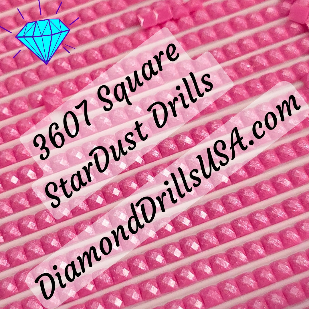 3607 StarDust SQUARE Pearl Mica Dust 5D Diamond Painting Drills Pixie Fairy DMC 3607 Light Plum Pink
