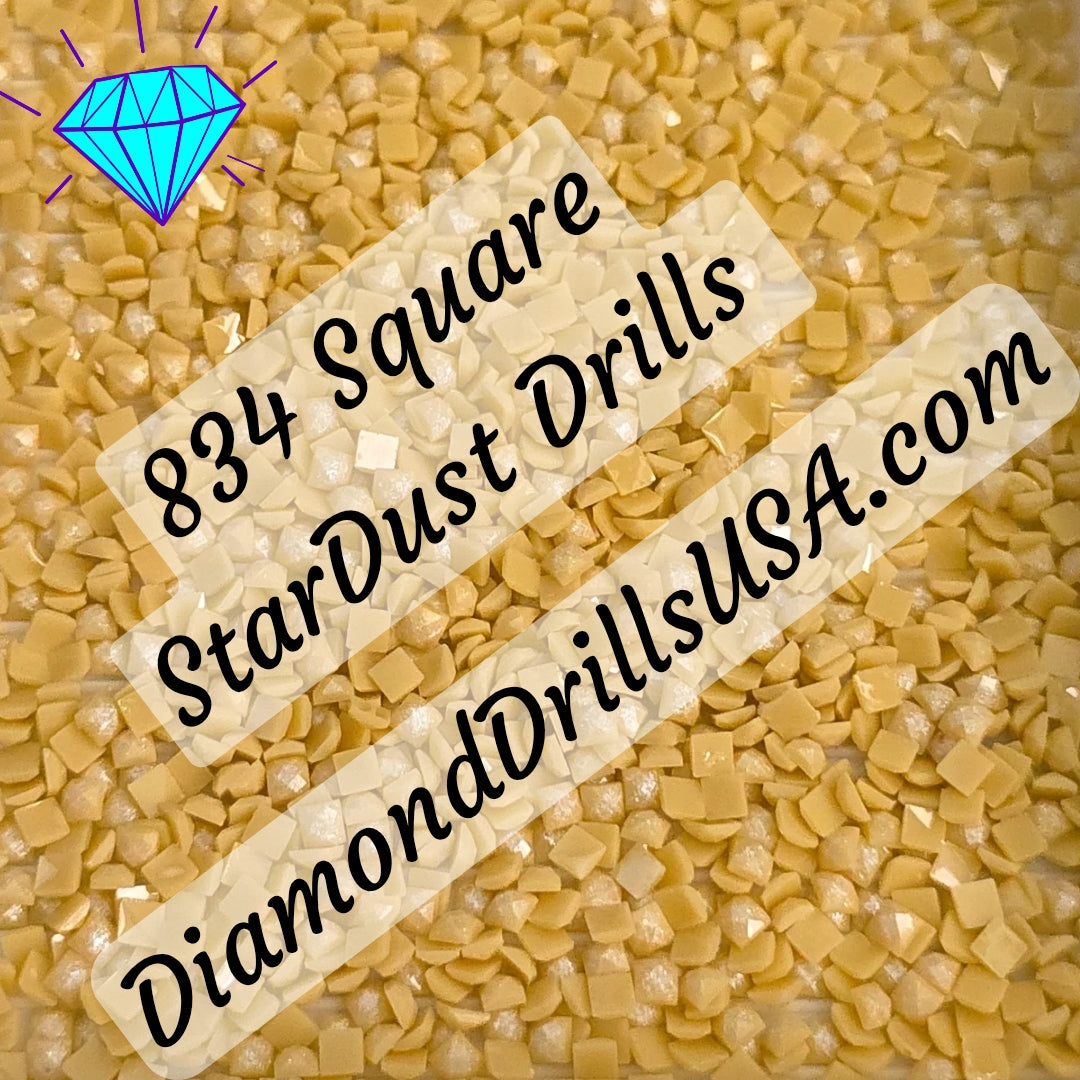 834 StarDust SQUARE Pearl Mica Dust 5D Diamond Painting Drills Pixie Fairy DMC 834 Very Light Golden Olive Yellow