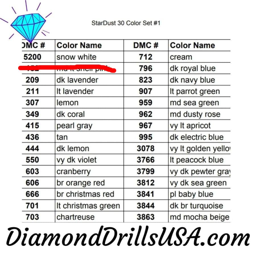 Set #1 - 30 StarDust ROUND Drills 5D Fairy Pixie Pearl Mica