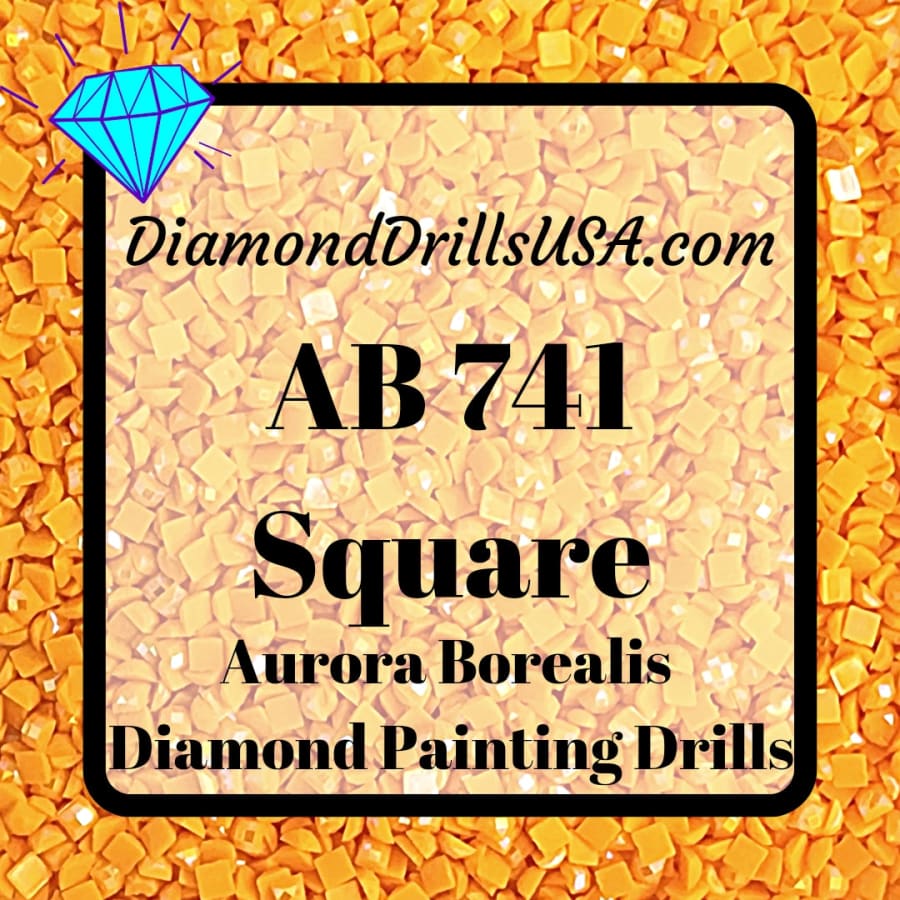 DMC 741 SQUARE 5D Diamond Painting Drills Beads DMC 741 Medium Tangerine  Orange Bulk