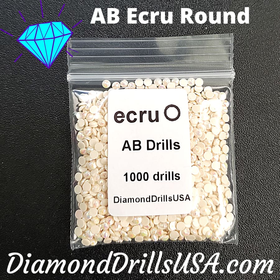 AB Ecru ROUND Aurora Borealis 5D Diamond Painting Drills