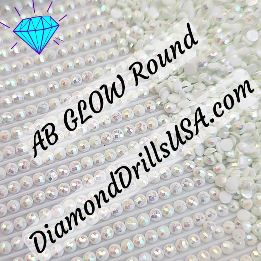 AB GLOW in the Dark ROUND Aurora Borealis WHITE AB5200 5D