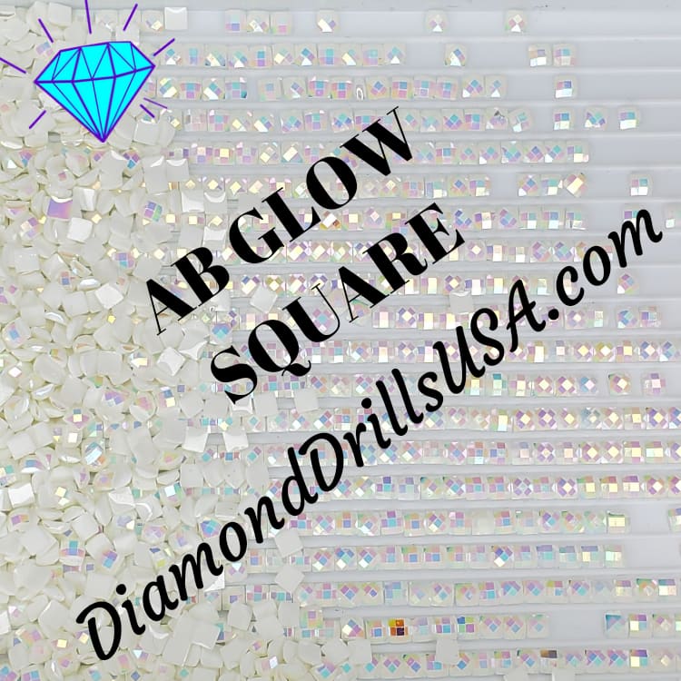AB GLOW in the Dark SQUARE Aurora Borealis WHITE AB5200 5D