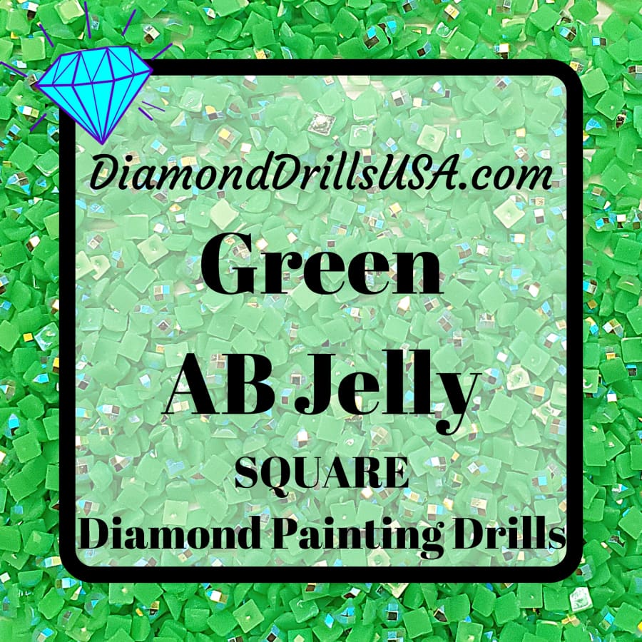 AB Green Jelly SQUARE Aurora Borealis 5D Diamond Painting
