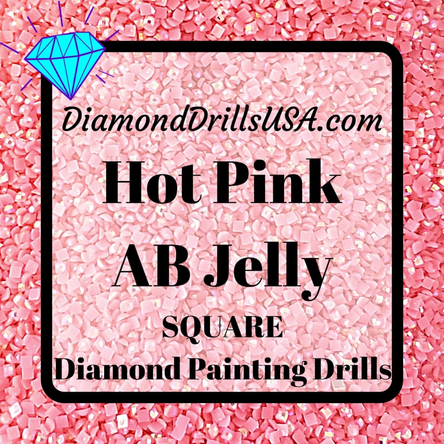AB Hot Pink Jelly SQUARE Aurora Borealis 5D Diamond Painting
