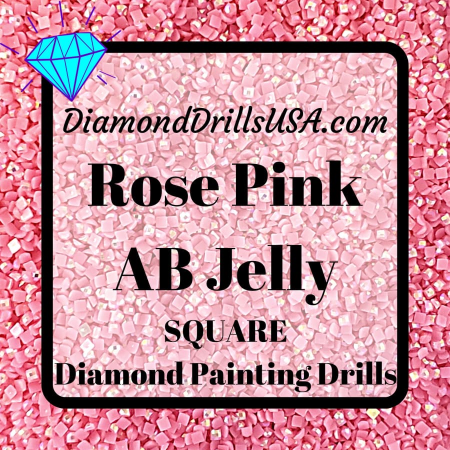 AB Rose Pink Jelly SQUARE Aurora Borealis 5D Diamond