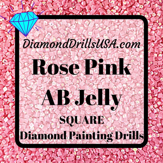AB Rose Pink Jelly SQUARE Aurora Borealis 5D Diamond 