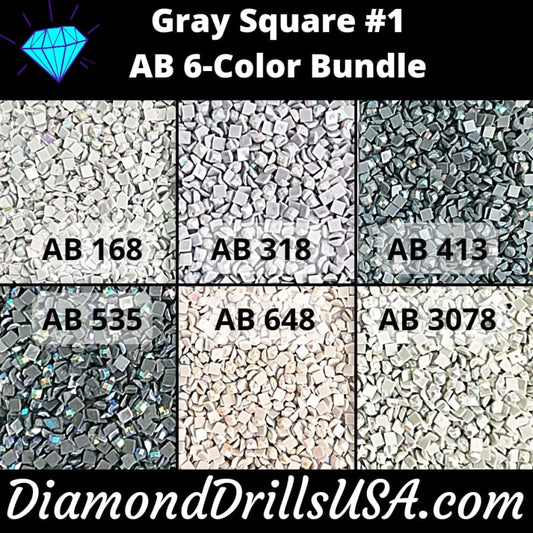 AB Square Bundle Gray #1 6 Pack AB Colors Aurora Borealis