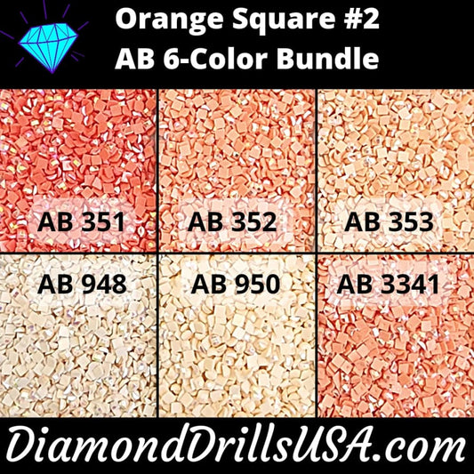 AB Square Bundle Orange #2 6 Pack AB Colors Aurora Borealis